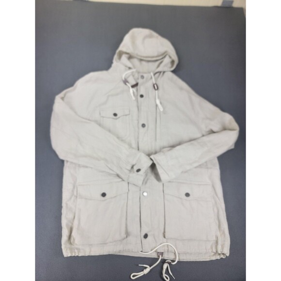 Tommy Bahama Jacket Mens XL Hooded Utility Field Coat Drawstring Linen - Picture 1 of 16